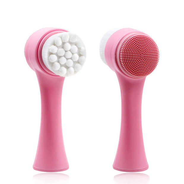 Double Side Silicone Face Cleanser Brush